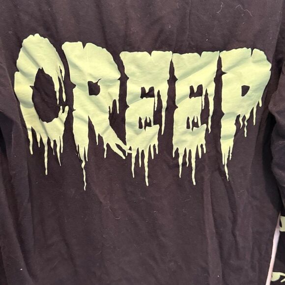 Trickz N Treatz Goth Glow In Dark Creep Long Sleeve Shirt, Size XL, Unisex - Picture 2 of 14
